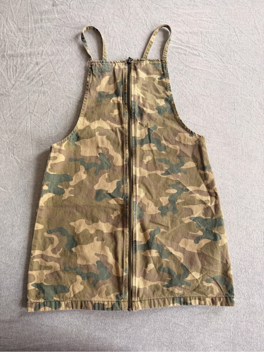 Cotton On women Camo Zip-Front Overalls Dress